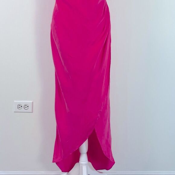 Lovers and Friends Noah Wrap Dress Hot Prink size M NEW Midi - Picture 4 of 11